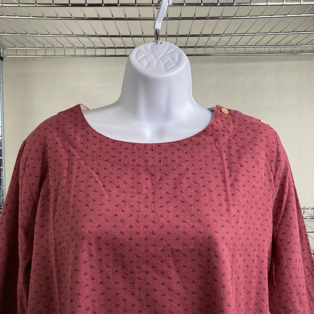 STUDIO CLIP JAPAN Red Linen Blend Dress One Size/XXL Lagenlook Natural Casual - Picture 6 of 12